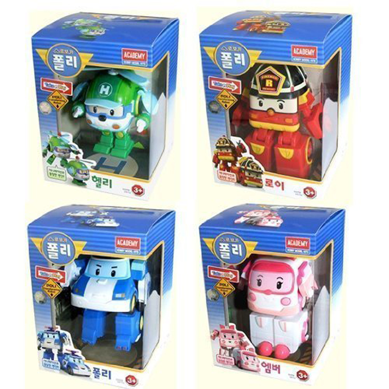 [ACADEMY] ロボカー ポリー 変身ロボット （正規品） ポリー + ロイ + アンバー + ヘリー4体セット
