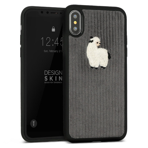 [DESIGN SKIN] 防弾少年団 JIN着用コーデュロイバックルバータイプ - グレーアルパカ iphone caseスマホケース/スマホカバー