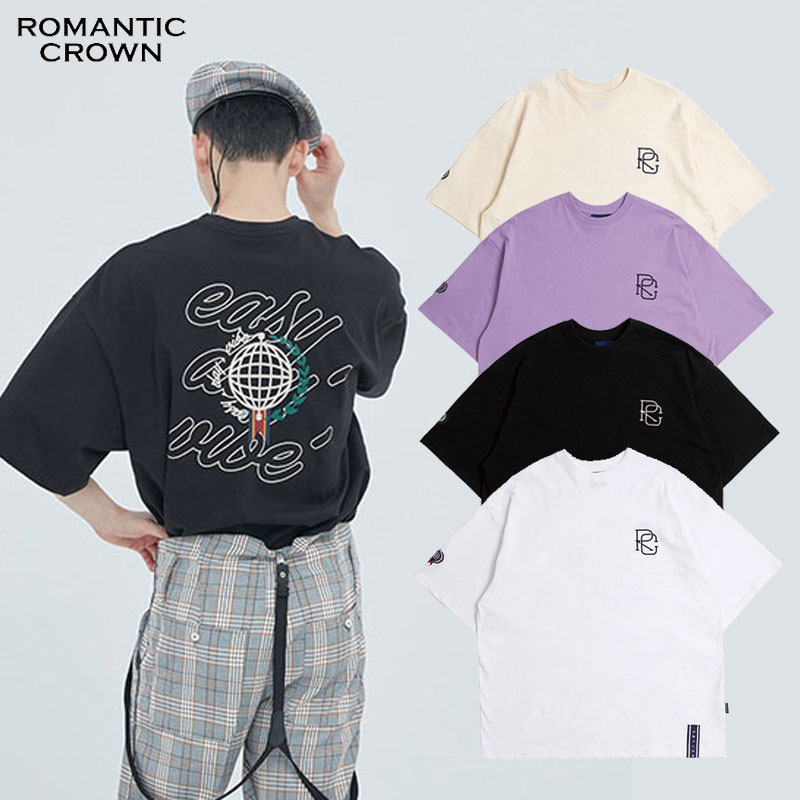 [Romantic Crown] 韓国人気 Easy Day Vibe T Shirt 全4色 / BTS / iKON / Seventeen / ユニセックス