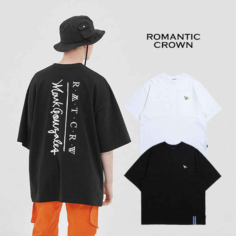 [Romantic Crown] Ceremony Angel T Shirts 半袖 夏Tシャツ ラウンドティー ロマンチッククラウン プリント ユニセックス 韓国ファッション