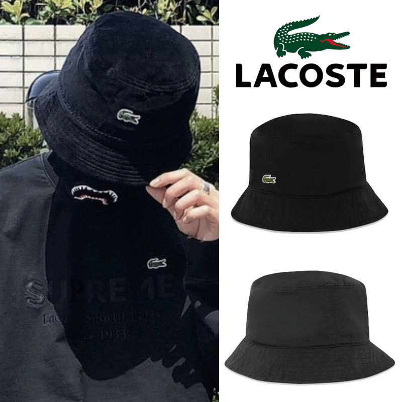 [LACOSTE] メンズバケットハットブラックネイビー 韓国ハット レディース ユニセックス シンプルデザイン 韓国ファッション RK193E-19A166 RK193E-19A031