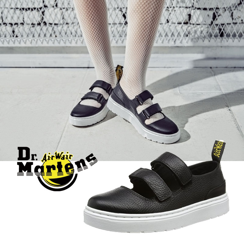 [Dr. Martens] 22221001 MAE ダブルストラップスニーカー ブラックスニーカー ベルクロスニーカー ダッドスニーカー 韓国ファッション
