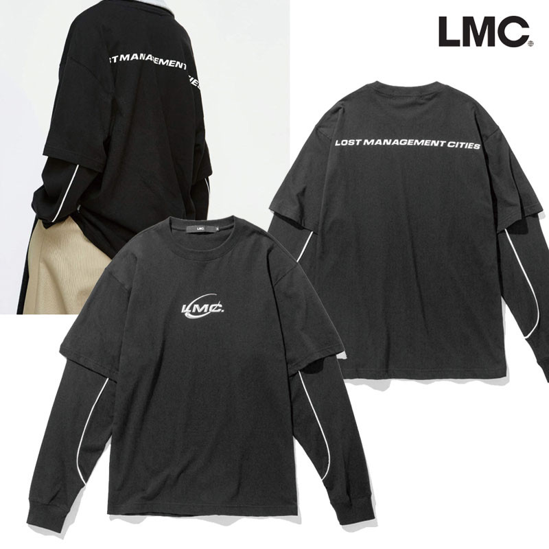 [LMC] PIPE LINE LAYERED LONG SLV TEE 韓国ブランド Tシャツ 長袖 韓国ファッション レディース メンズ ユニセックス
