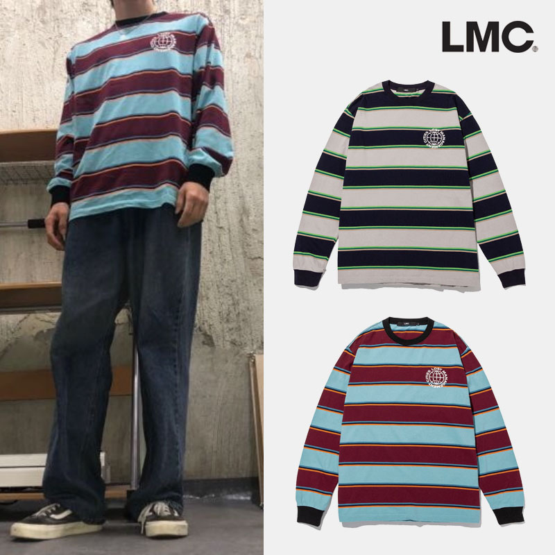 [LMC] MULTI COLOR BOLD STRIPE LONG SLV TEE 韓国ブランド Tシャツ 長袖 韓国ファッション レディース メンズ ユニセックスFOR JODAE SWEATSHIRT