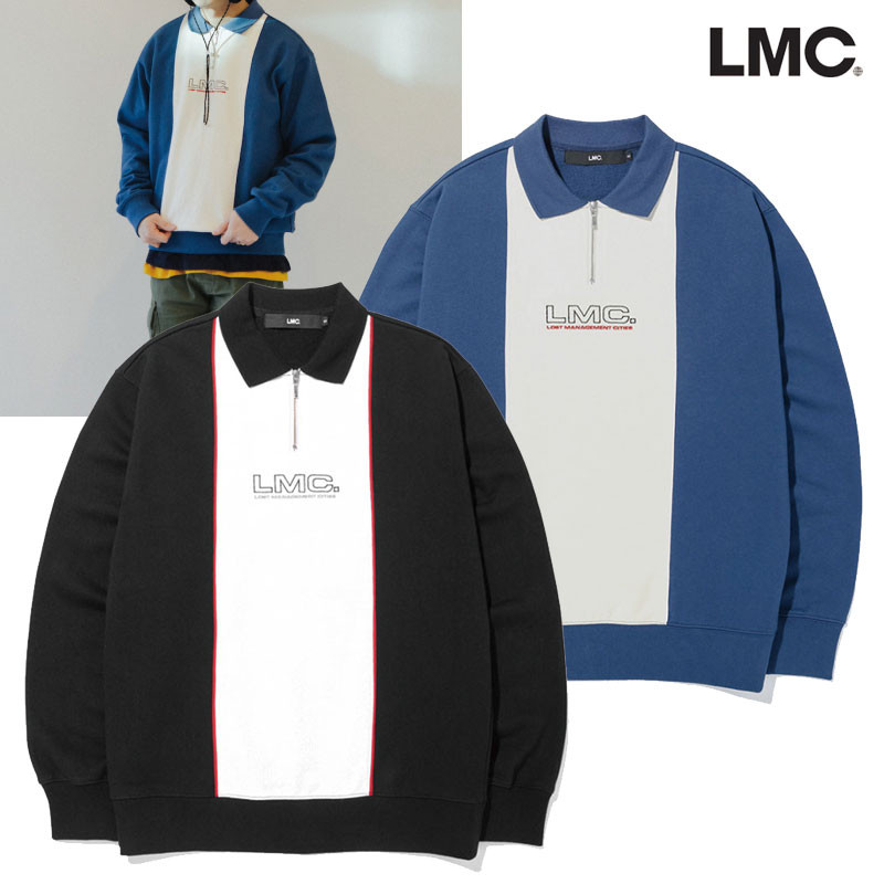 [LMC] COLLAR QUARTER ZIP SWEATSHIRT 韓国ブランド Tシャツ 長袖 韓国ファッション レディース メンズ ユニセックスFOR JODAE SWEATSHIRT