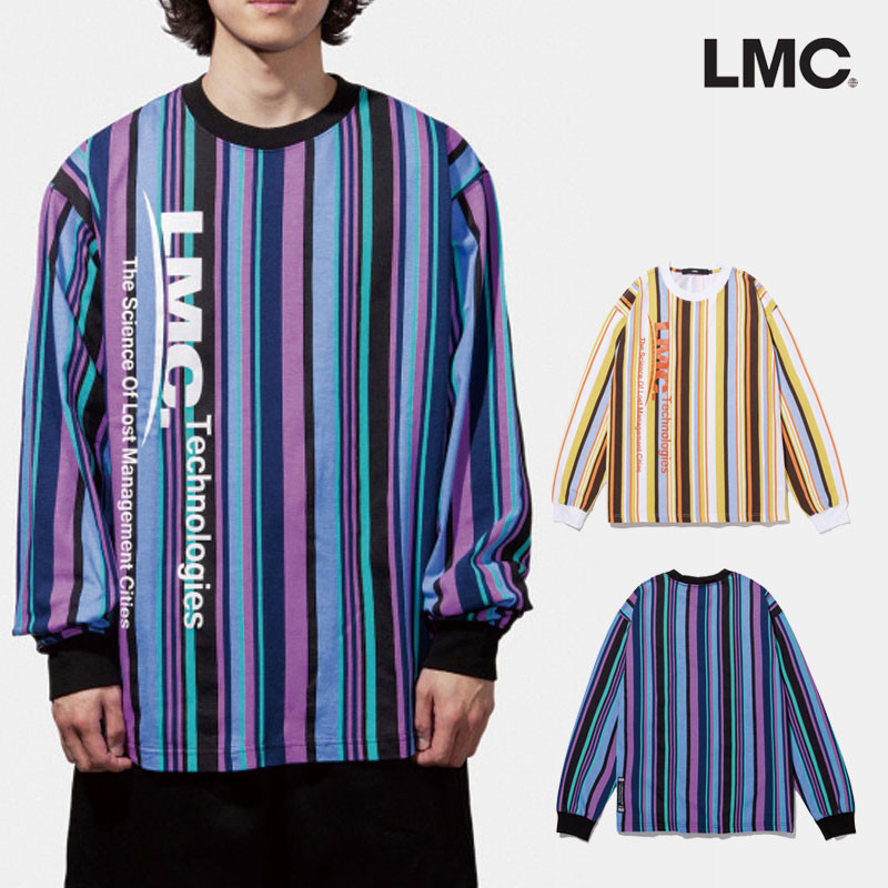 [LMC] VERTICAL MULTI STRIPE LONG SLV TEE 韓国ブランド Tシャツ 長袖 韓国ファッション レディース メンズ ユニセックスFOR JODAE SWEATSHIRT