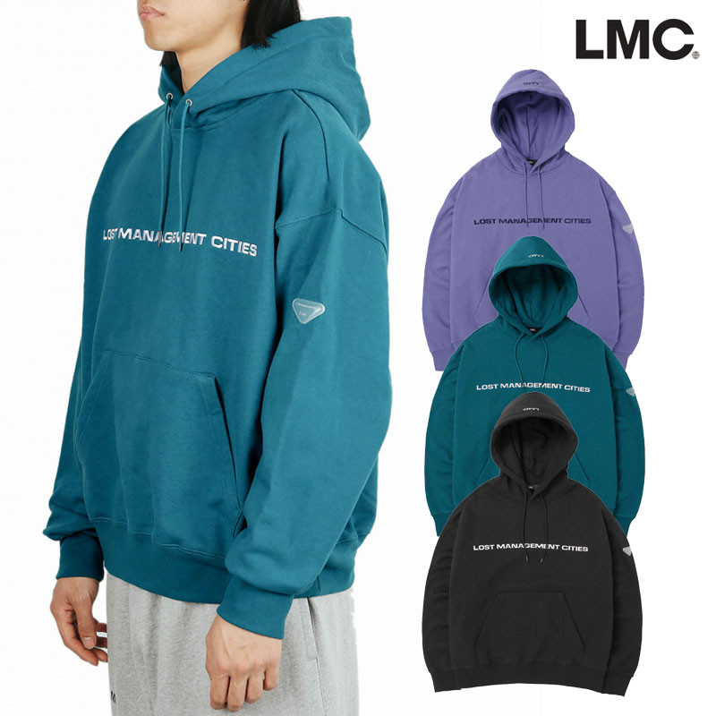 [LMC] CLEAR PATCH OVERSIZED HOODIE 韓国ブランド フード付きTシャツ 長袖 韓国ファッション レディース メンズ ユニセックス