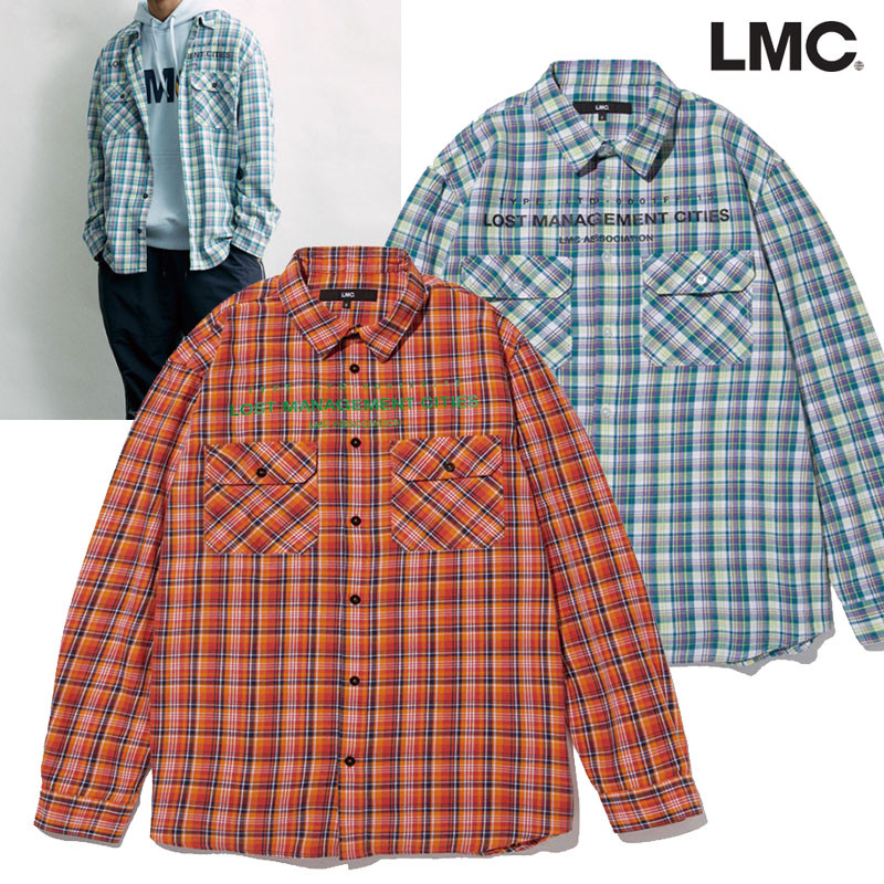 [LMC] TOP ASSOCIATION PLAID SHIRT 韓国ブランド シャツ 長袖 韓国ファッション レディース メンズ ユニセックス 南方 カジュアルシャツ