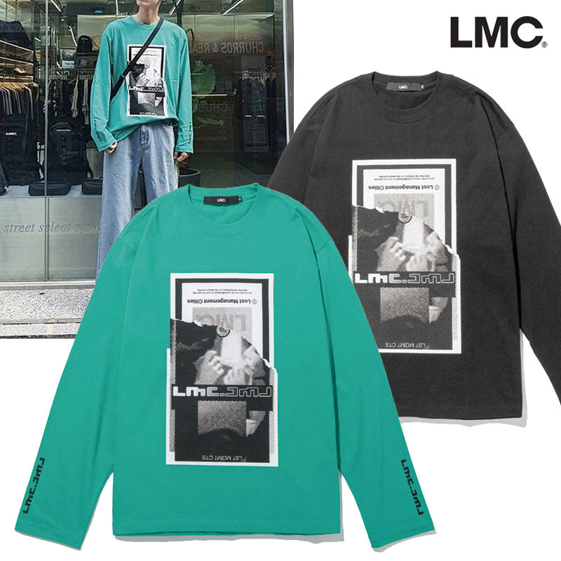[LMC] TORN SCRAP LONG SLV TEE 韓国ブランド Tシャツ 長袖 韓国ファッション レディース メンズ ユニセックス