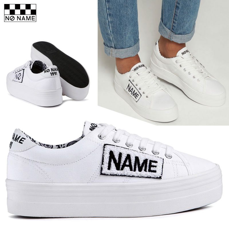 [NO NAME] SNNF181TW04-001 PLATO SNEAKER TWILL/PATCH 厚底スニーカー スニーカー ダッドスニーカー 白スニーカー 韓国ファッション レディース