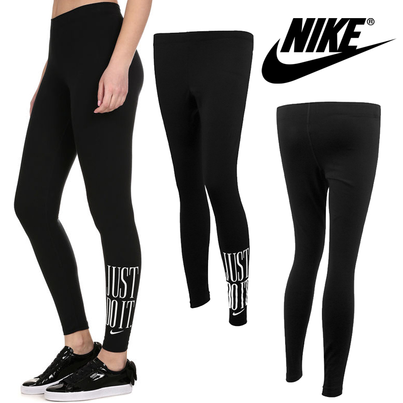 [NIKE] WOMENS JUST DO IT CLUB LEGGINGS ナイキスポーツブラックロングレギンス AR3641-010