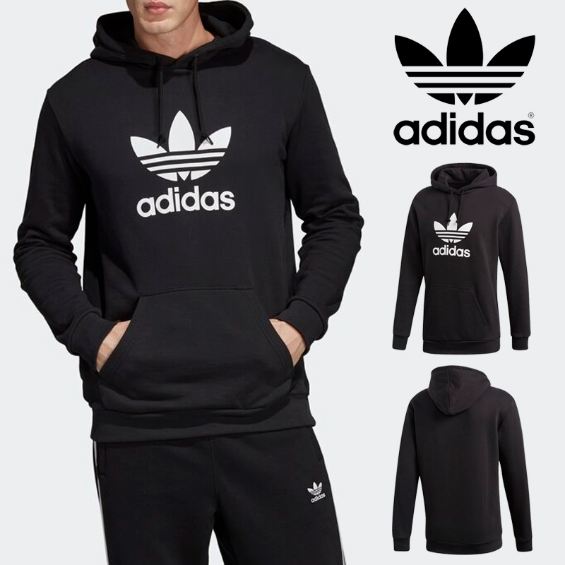 [adidas] ADIDAS ORIGINALS TREFOIL HOODIE オリジナルトレフォイル男子長袖パーカー/フーディTシャツDT7964