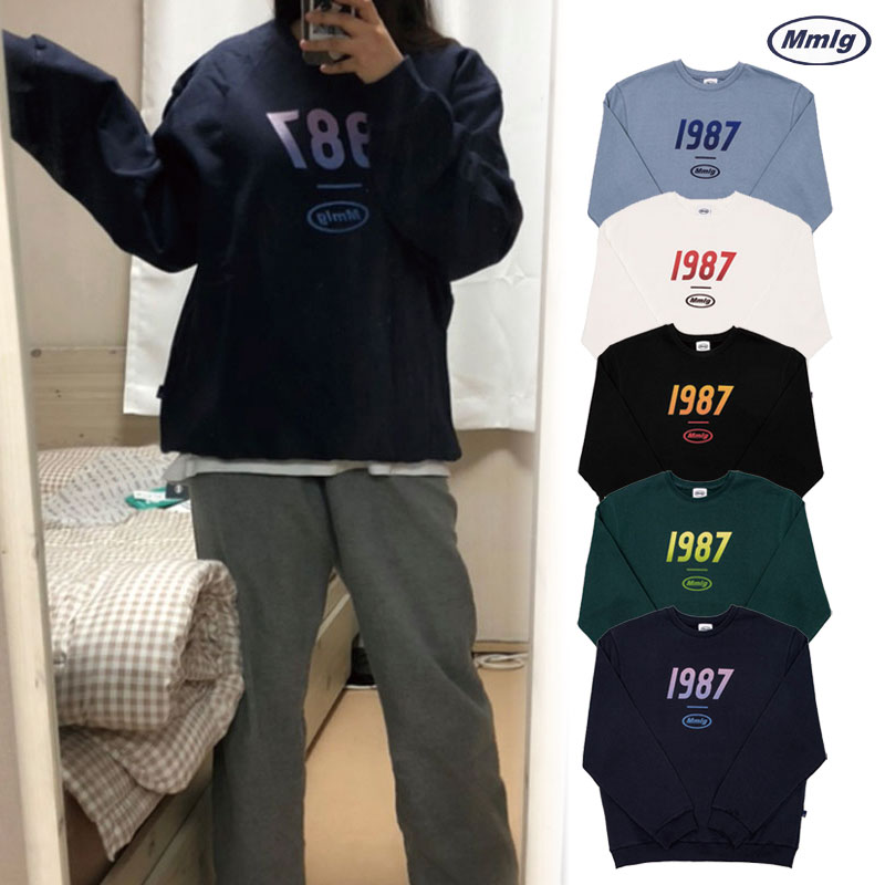 [87mm] 1987MMLG SWEAT スウェットシャツ 長袖 Tシャツ 韓国ファッション ユニセックス レディース メンズ