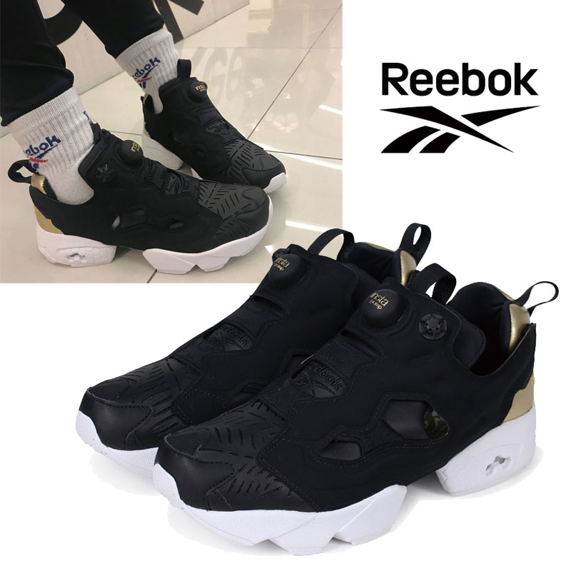 [REEBOK] CM9816 INSTAPUMP FURY Cutouts リーボック ブラック ゴールド ポンプ ダッドスニーカー 韓国ファッション ユニセックス