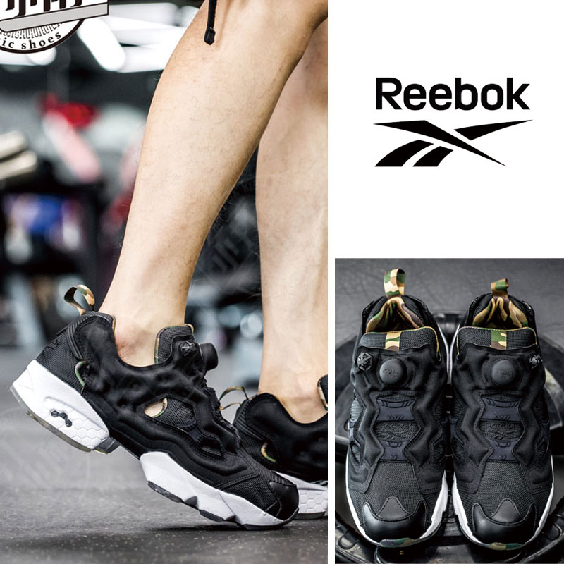 [REEBOK] DV3695 INSTAPUMP Fury Camo 3.5cm リーボック ブラック ポンプ ダッドスニーカー 韓国ファッション ユニセックス