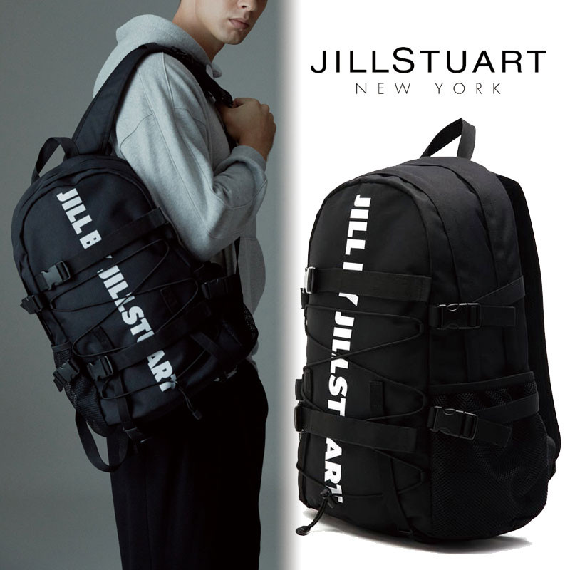 [JILL STUART] JLBA9F720BK ナイロンメッシュポケットロゴ ブラック バッグ バックパック 大容量 学校 レディース メンズ ユニセックス 韓国 韓国ファッション