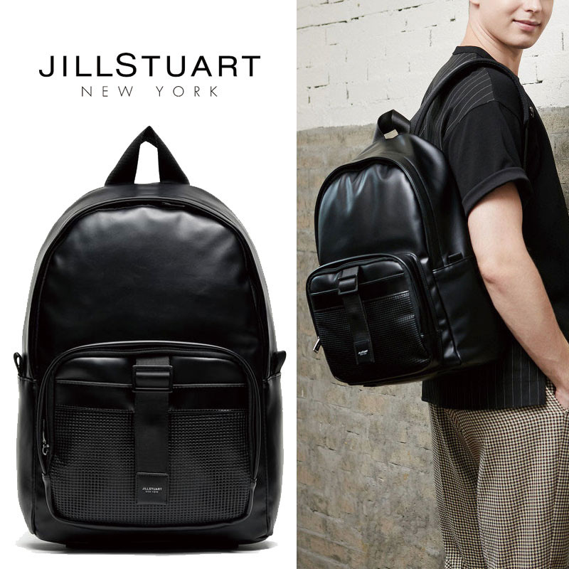 [JILL STUART] JUBA8F750BK 革 メッシュ ポケット ブラック バッグ バックパック 大容量 学校 レディース メンズ ユニセックス 韓国 韓国ファッション
