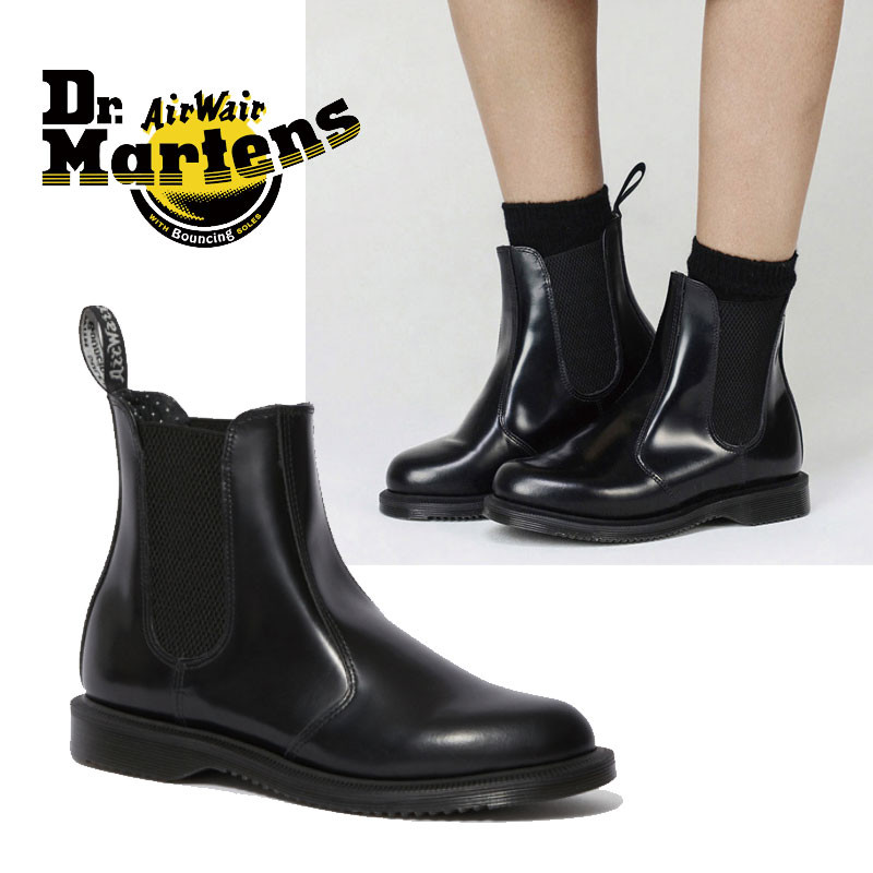 [Dr. Martens] 14649001 FLORA BOOT POLISHED SMOOTH チェルシーブーツ ブーツ ブーティ 韓国風 ローヒール レディース メンズ 韓国 シンプルデザイン