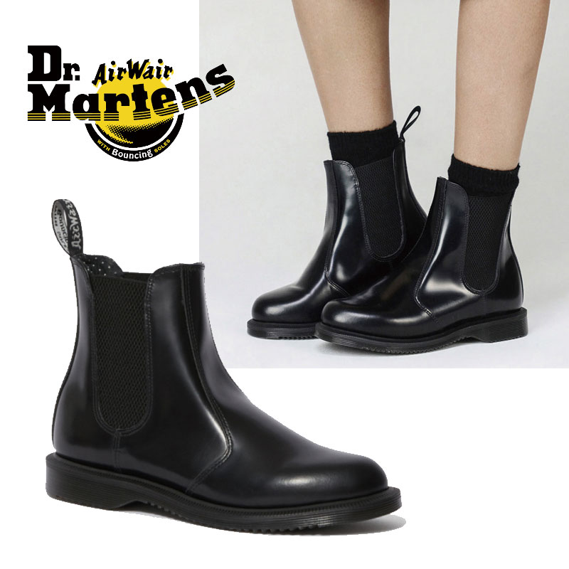 [Dr. Martens] 14649001 FLORA BOOT POLISHED SMOOTH チェルシーブーツ ブーツ ブーティ 韓国風 ローヒール レディース メンズ 韓国 シンプルデザイン