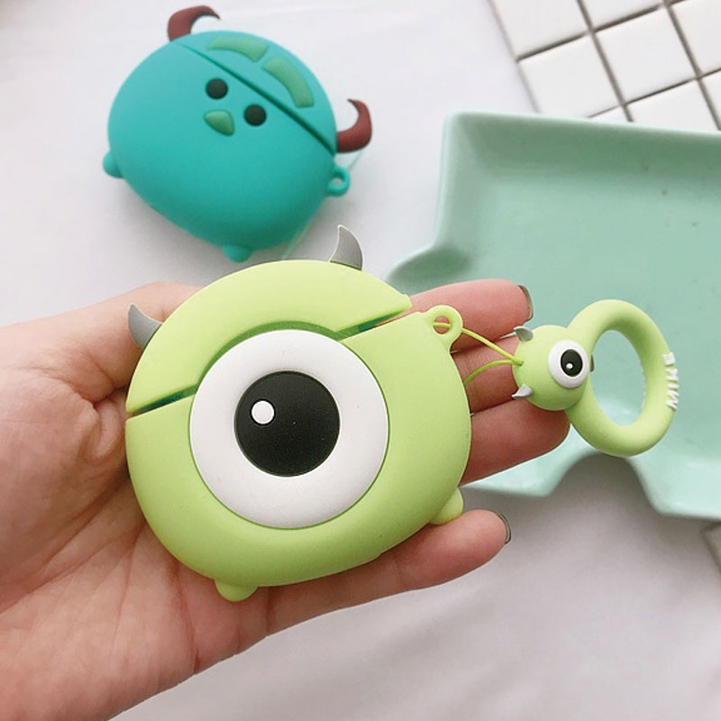 AirPods Monstersinc ディズニー キーリングを含むケース カバー 収納ケース エアーポッズケース イヤホンケース 収納バッグ 保護 防塵 耐衝撃 キズ防止 落下防止 衝撃吸収