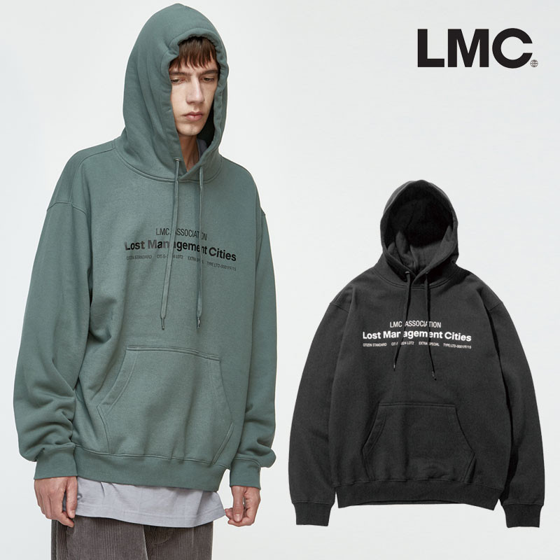 [LMC] MIL HOODIE 韓国ブランド パーカー フーディTシャツ 長袖 韓国ファッション レディース メンズ ユニセックス ブラック オリーブ