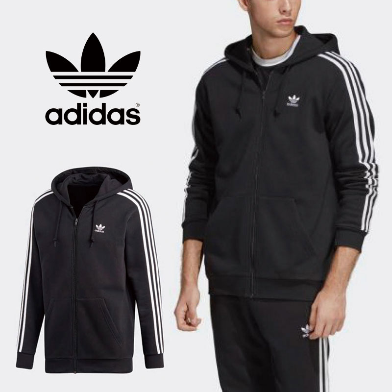 [ADIDAS] ORIGINALS DV1551 3 ST ジップアップ パーカー トップス レディース メンズ 韓国ファッシ ョン アウター 秋服 秋冬 フード付きパーカー アディダス