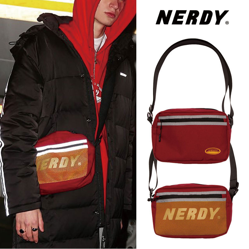 [NERDY] 2Way Mini Bag Red 男女共用ヒプセク バック カバン ウエストバッグ スリングバック メッセンジャーバッグ ボディバッグ セカンドバッグ 2wayショルダーバッグ