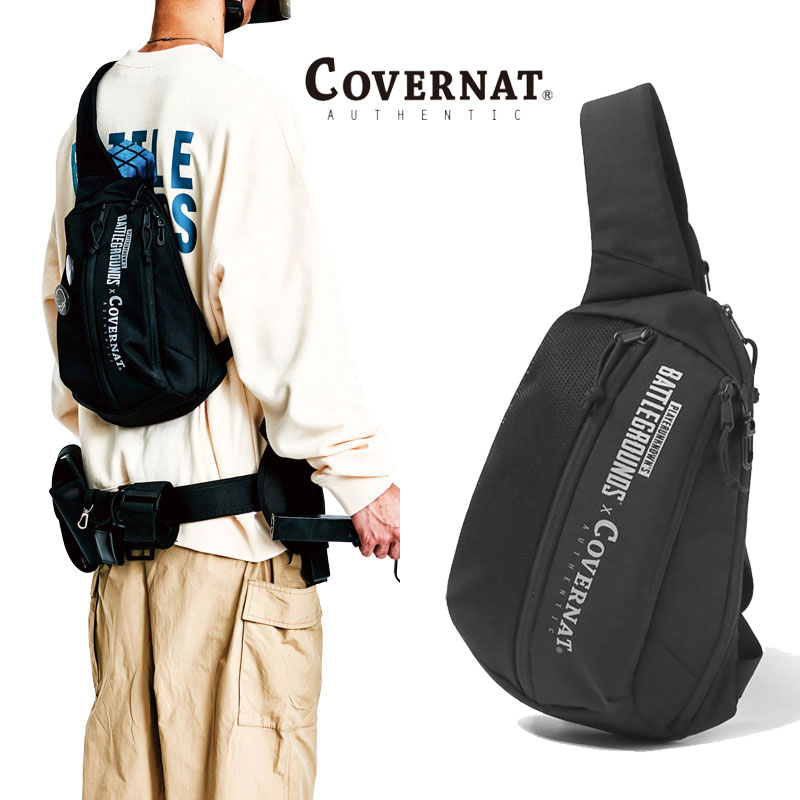 [COVERNAT] C1910BG01BK BATTLEGROUNDS SLING BAG バッグ スリムウエストバッグ ウエストバッグ ショルダーバッグ 韓国ファッション レディース メンズ