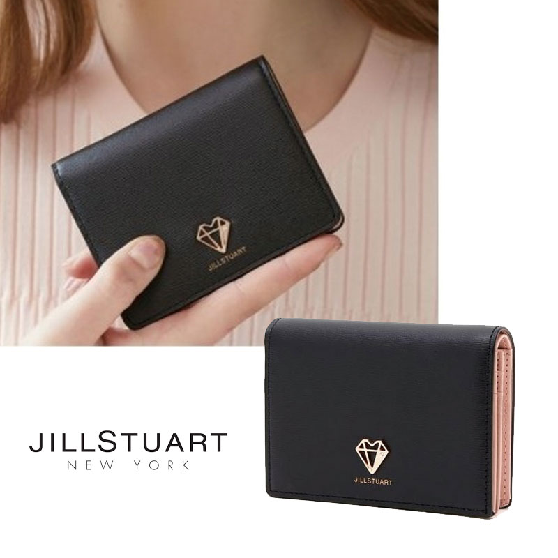 [JILLSTUART] JAWA0E987BK ジルスチュアート ハート飾り レザー ピンク 内皮 トップファスナー 長財布 可愛い ミニ 財布 本革 韓国ファッション がま口