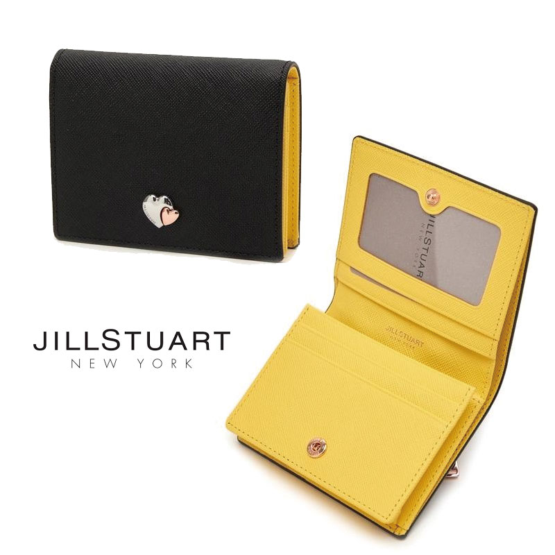 [JILLSTUART] JAWA0E962BK ジルスチュアート ハート飾り レザー 内皮 トップファスナー 長財布 可愛い ミニ 財布 本革 韓国ファッション がま口