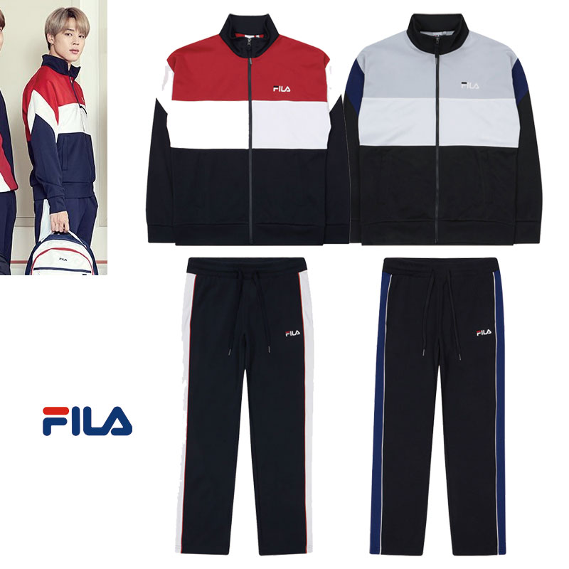 FILA ニューヘリテージカラーブロックトラックトップ bts ジミン フィラ レディース メンズ パンツ ジャージ上下 アウター ジャンパー