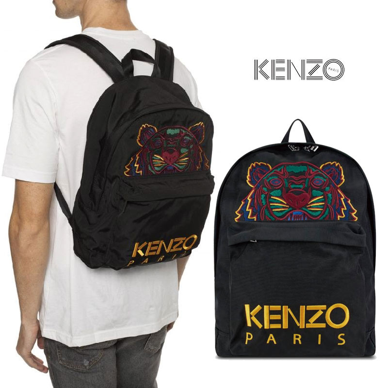 [KENZO] 5SF300 F20 99C タイガー ブラック バッグ リュック バックパック 大容量 通学 レディース メンズ ユニセックス 韓国 A4 通学バッグ