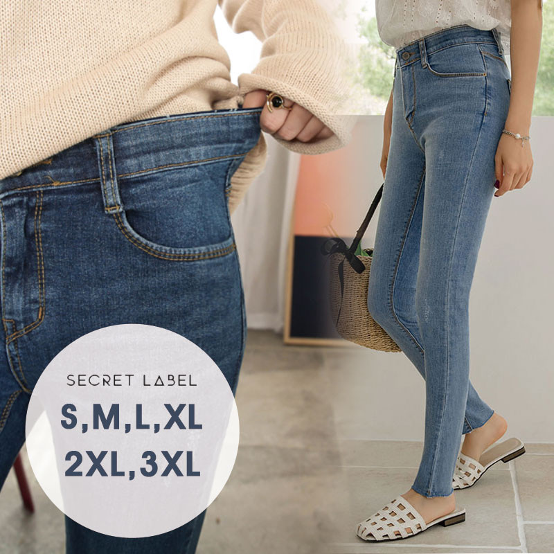 [SECRET LABEL] 5色 S~3XL スキニー パンツ シンプル レディース スキニージーンズ ジーンズ 韓国ファッション パンツ