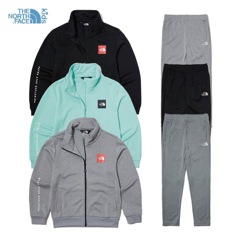 [THE NORTH FACE KIDS] NJ5JL01 SQUARE LOGO TRAINING SET キッズ パンツ トレーニング ジャージ 上下セット 韓国ファッション 女の子用 男の子用