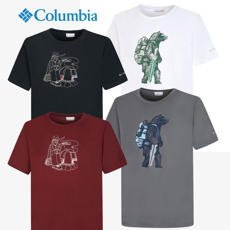 [COLUMBIA] C12AE0398 Columbia Elements Graphic Tee ユニーク ロゴtシャツ 半袖tシャツ 春服 韓国ファッション レディース メンズ