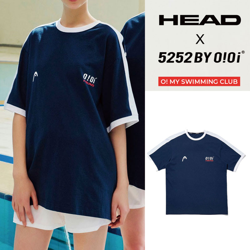 [HEAD X OiOi] JHQJH19216NYX LOGO POINT T-SHIRTS オーバーサイズ 半袖tシャツ ラッシュガード 水着 夏服 レディース メンズ 韓国ファッション