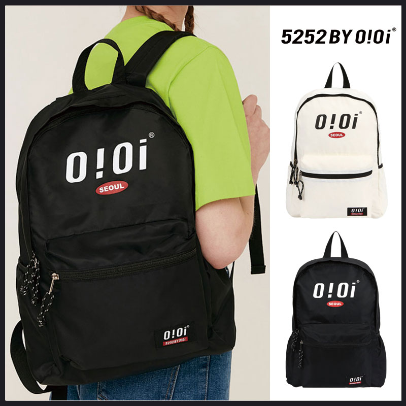 [5252 BY OIOI] BASIC LOGO BACKPACK 通学 バックパック 大容量 A4 ナイロン リュック 韓国ファッション レディース メンズ