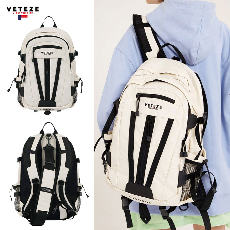 [VETEZE] Multi Cross Backpack リュック リュックサック 登山 ナイロン バッグ 通学 バックパック A4 大容量 レディース メンズ 韓国ファッション-copy