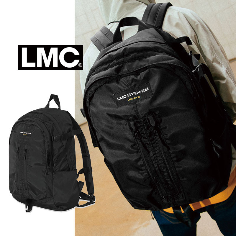 [LMC] SYSTEM SANTA MONICA BACKPACK ブラック リュック 韓国 通学 バッグ バックパック大容量 A4 レディース メンズ