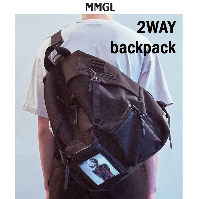 [MMGL] 2way backpack リュック バックパック 大容量 通学 大きいサイズ バッグ A4 レディース メンズ 韓国ファッション