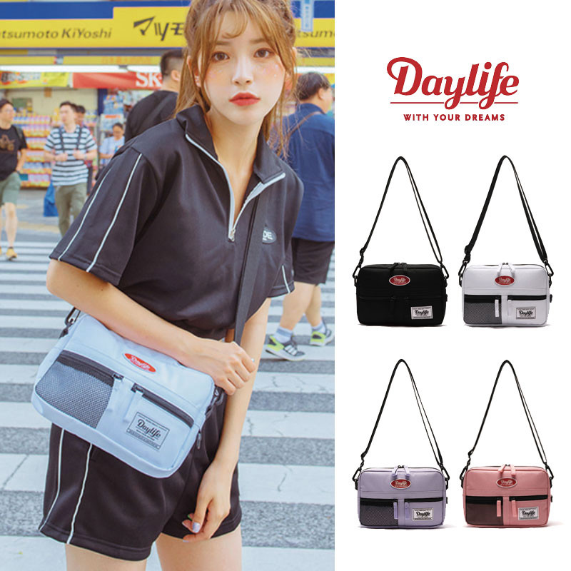 [DAYLIFE] Square Cross Bag デイライフ メッセンジャーバッグ ショルダーバッグ 大容量 レディース メンズ 韓国ファッション