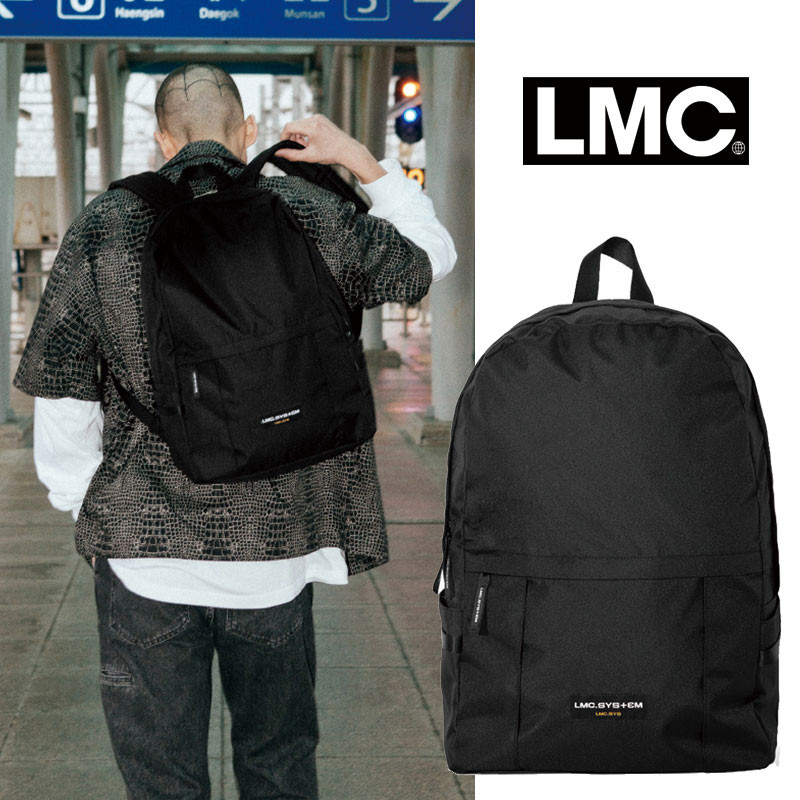 [LMC] SYSTEM RUCK SACK ブラック リュック 韓国 通学 バッグ バックパック大容量 A4 レディース メンズ