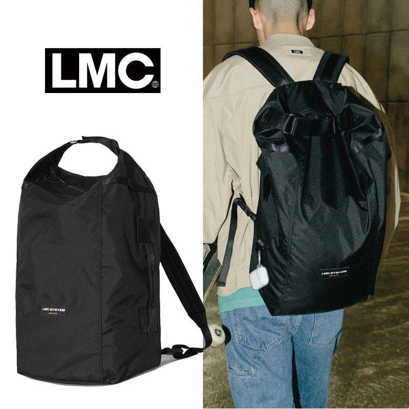 [LMC] SYSTEM DUFFLE BACKPACK ブラック リュック 韓国 通学 バッグ バックパック大容量 A4 レディース メンズ
