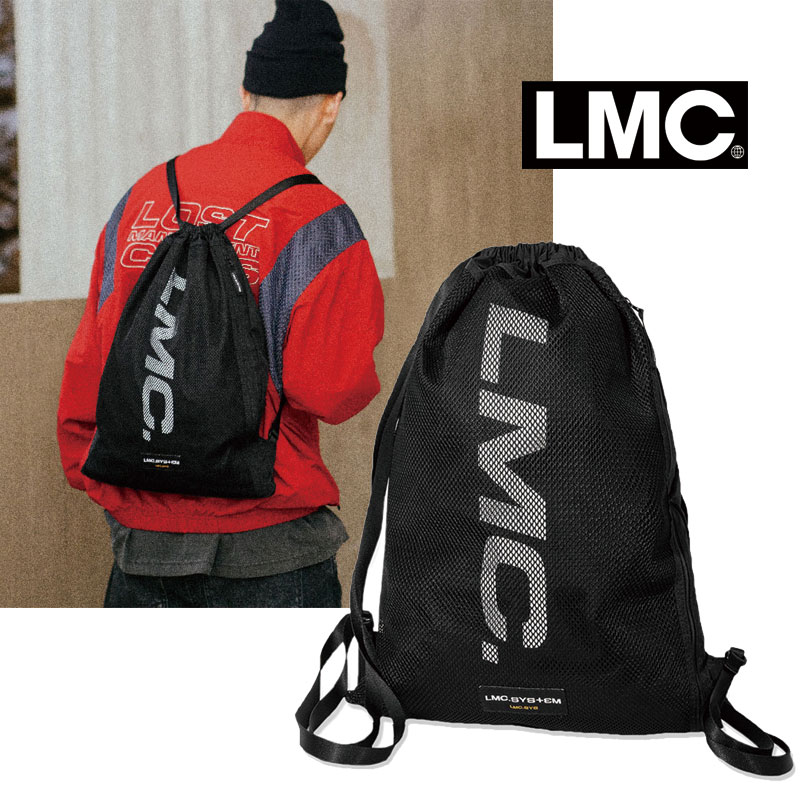 [LMC] SYSTEM LIGHTWEIGHT GYMSACK ブラック リュック 韓国 通学 バッグ バックパック大容量 A4 レディース メンズ-copy