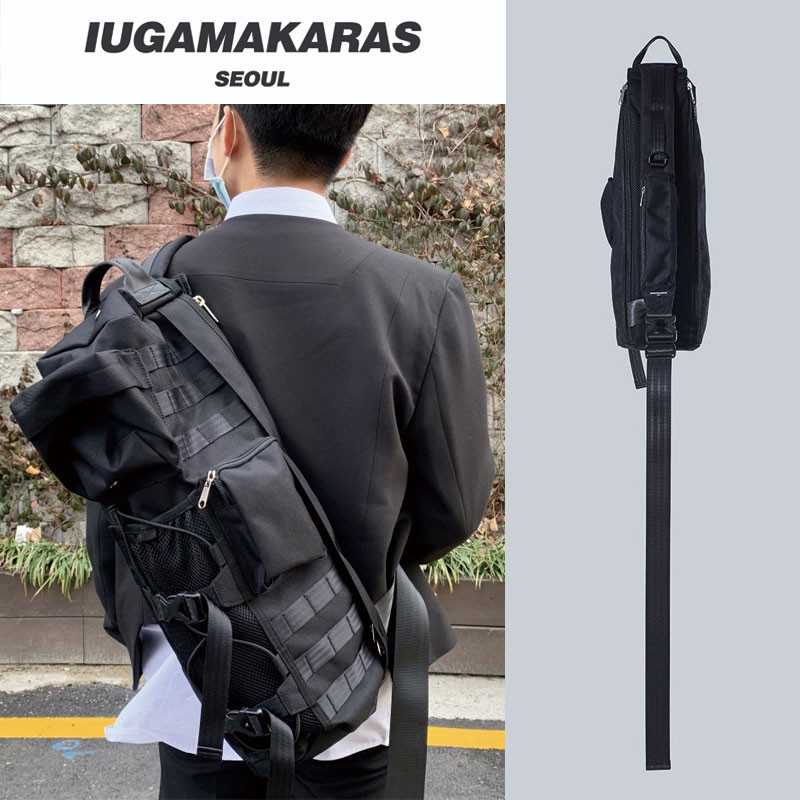 [IUGAMAKARAS] Slug Track Bag ストリート ショルダーバッグ ボディバッグ リュック クロスバッグ レディース メンズ 韓国ファッション