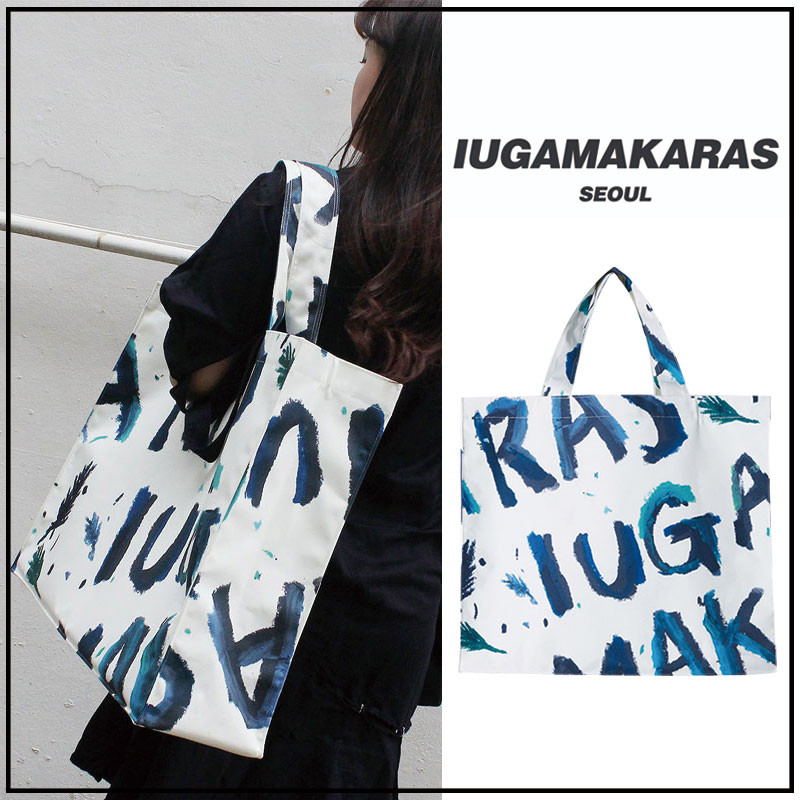 [IUGAMAKARAS] Qwaya X IUGAMAKARAS Shopper Bag ストリート ショルダーバッグ トートバッグ リュック レディース メンズ 韓国ファッション