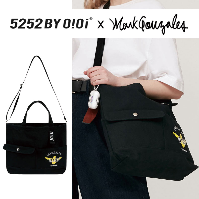 [OiOi] x mark gonzales LOVE LOGO CANVAS BAG サコッシュ 2way ショルダーバッグ 斜めがけ ボディバッグ トートバッグ レディース メンズ