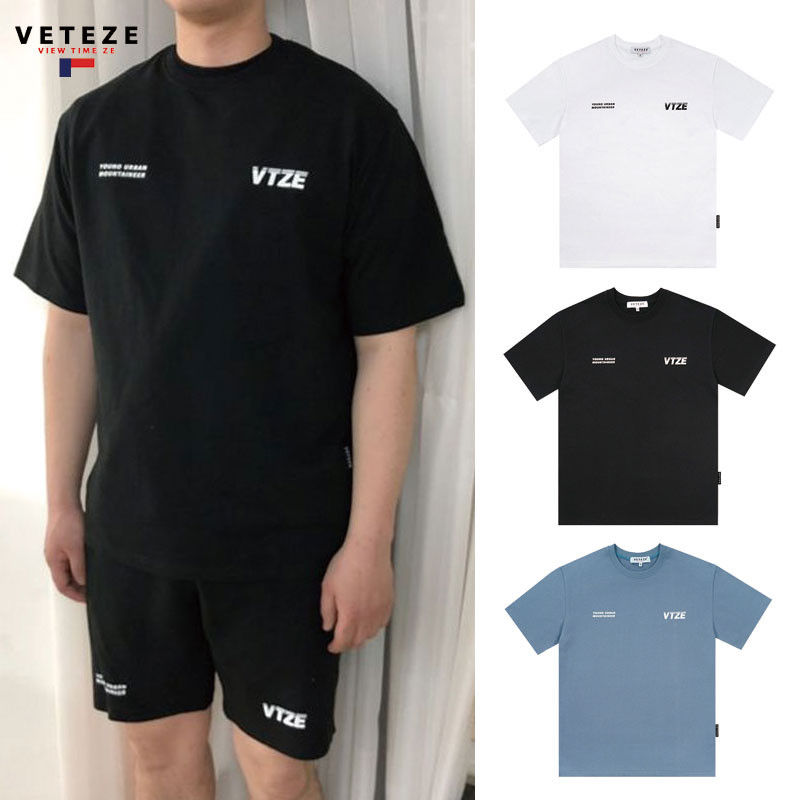 [VETEZE] Urban Half T-Shirts ベテゼ 夏 半袖ラウンドティー 韓国ファッション 半袖tシャツ レディース メンズ