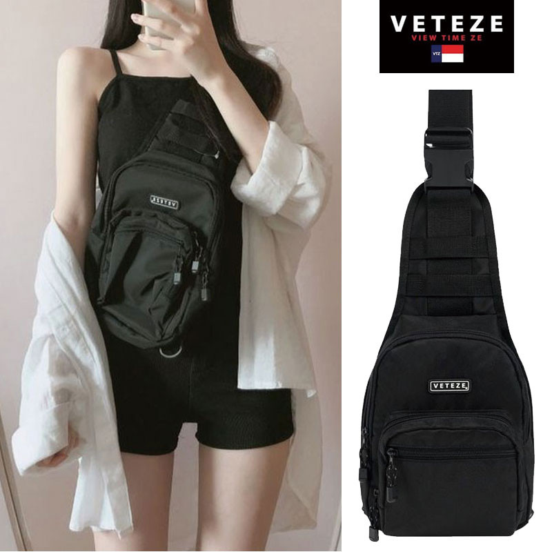 [VETEZE] Basic Sling Bag ベテゼ ショルダーバッグ ナイロン 通学 ボディバッグ 大人かわいい サコッシュ レディース メンズ 韓国ファッション