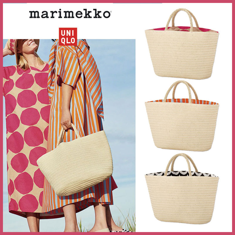 韓国限定コラボ日本未発売 [UNIQLO X Marimekko] Tote bag 大きめ トートバッグ 大容量 バッグ 鞄 A4 ショルダーバッグ レディース メンズ 韓国ファッション